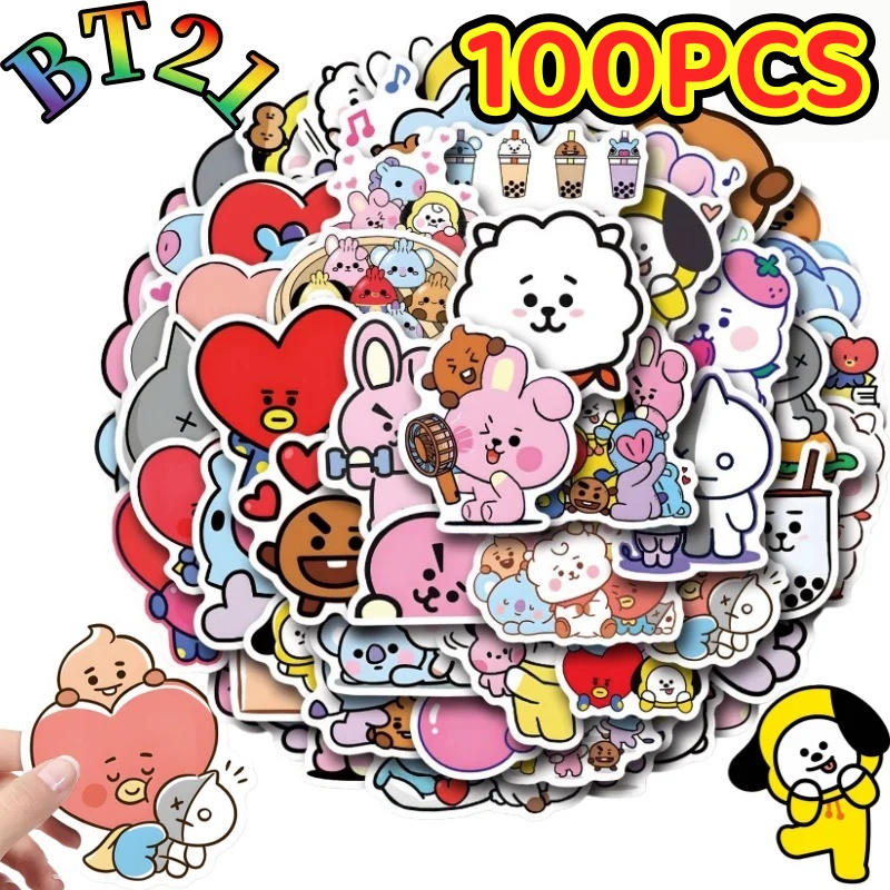 55/110 шт. наклеек BT21 Chimmy – обзор и цена Cookies Pack
